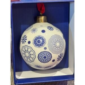 Spode Blue Italian 1798847 Christmas Bauble Spokes Ornament NEW